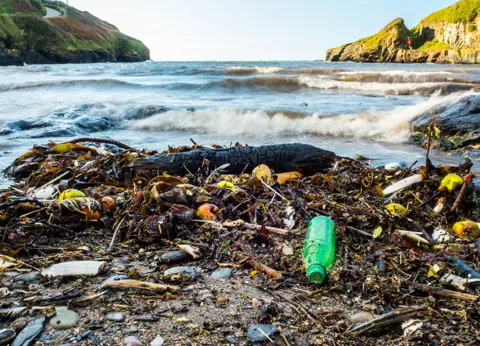 Getty Images Beach plastic