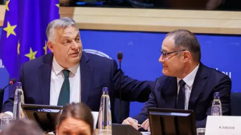 OLIVIER MATTHYS/EPA-EFE/REX/Shutterstock Hungarian Prime Minister Viktor Orban and former Executive Director of the European Border and Coast Guard Agency FRONTEX, Fabrice Leggeri, preside over a discussion about European migration policy and current topics on the agenda of the European Council at the European Parliament in Brussels, Belgium, 16 April 2024