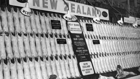 Getty Images New Zealand lamb exports at Smithfield, London, May 1954