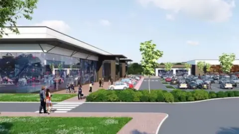 The Harris Partnership/BXB Cottam Properties Ltd How the planned new store, off Tom Benson Way, would look