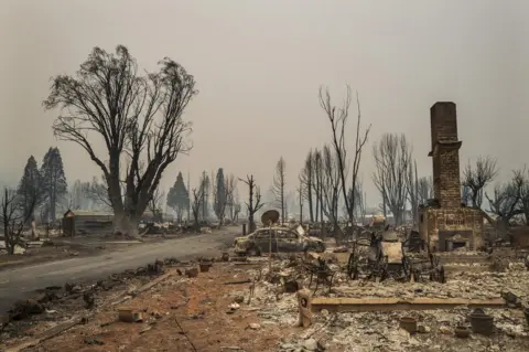 Getty Images Dixie fire devastation in Greenville