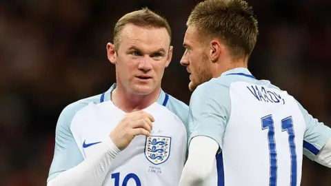 Getty Images Wayne Rooney and Jamie Vardy played together for England