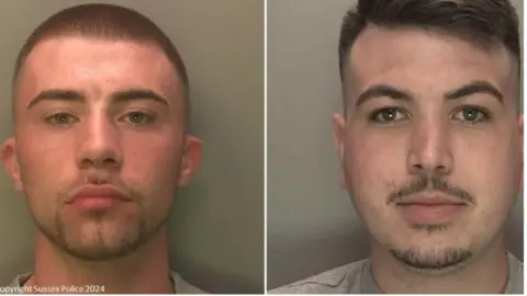 Sussex Police A police mugshot of two men