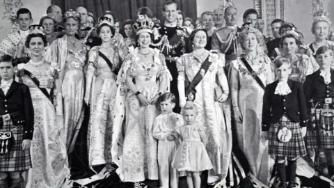 Getty Images Royal family group including Queen Elizabeth II at the 1953 coronation