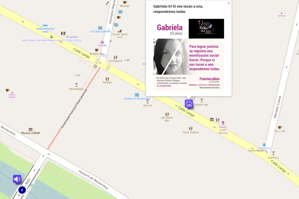 Aldea Foundation A screenshot of the Cuenca map