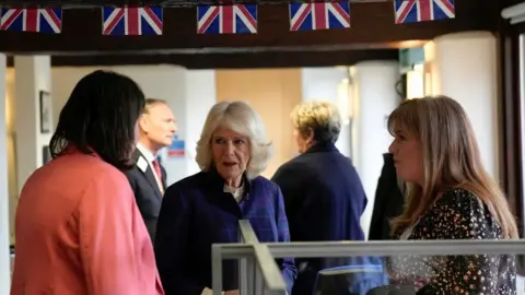 Reuters The Duchess of Cornwall meets the staff as she visits the Thames Valley Partnership charity in Aston Sandford