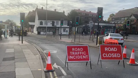 Road closed on Vernon Street, Ipswich