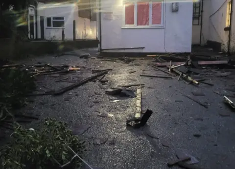 Derbyshire Fire and Rescue Service  Winds blow off roof of terraced house in Wilson Street, Derby