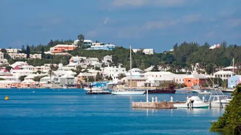 Getty Images The boats and homes as seen from the harbor at St. Georges, Bermuda.