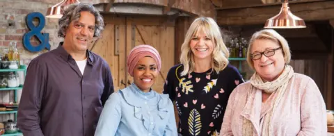 Giorgio Locatelli, Nadiya Hussain, Zoe Ball and Rosemary Schrager