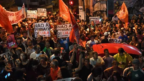 AFP/Getty Pro-Lula demo near Sao Paulo