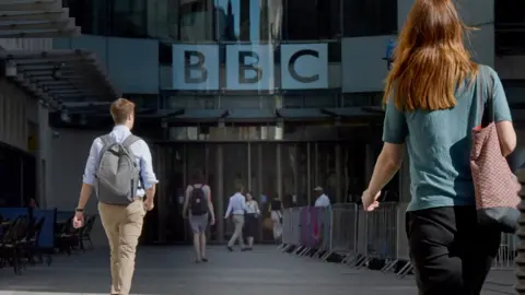 Staff at BBC New Broadcasting House in 2018