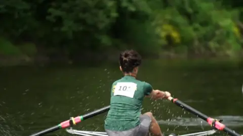 BBC Rower on the Severn