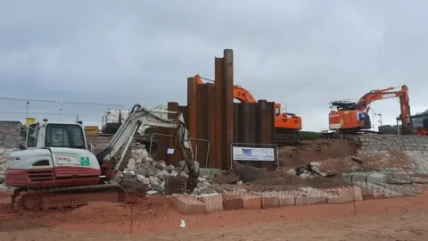 BBC A photo of the wall repairs