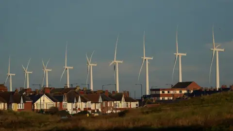 Getty Images Wind turbines in Redcar