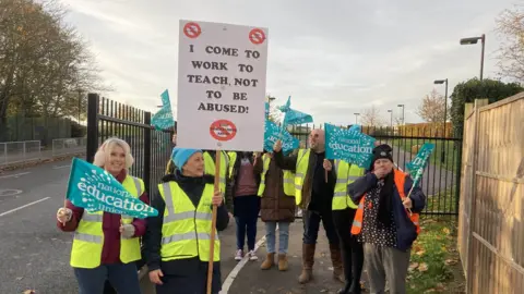 Picket line at Oasis school