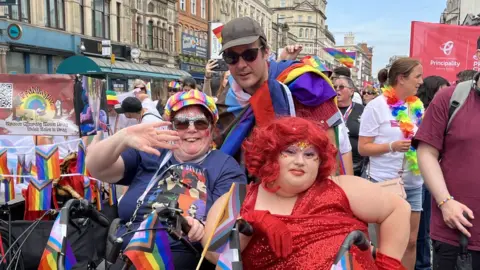 Members of the House of Deviant - Wales' only learning disabled drag group