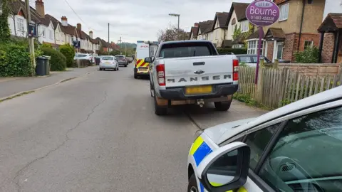 Surrey Police Vehicle stopped in Guildford street