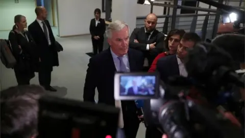 Reuters Michel Barnier speaks to reporters at the European Parliament in Brussels, Belgium on 2 October 2019