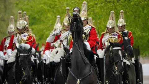 PA Media Members of the Household Cavalry on parade during the Major General's annual inspection in Hyde Park on Thursday