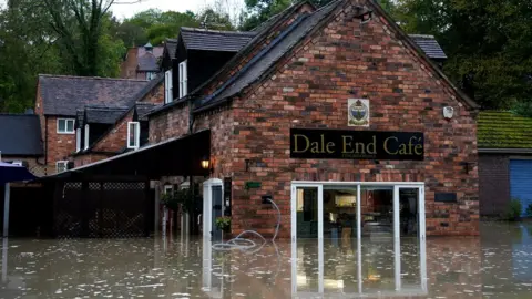 Nick Potts/PA Wire The Dale End Cafe in Coalbrookdale, Telford, is flooded