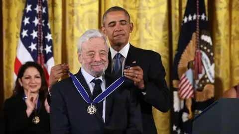 Getty Images Barack Obama and Stephen Sondheim in 2015