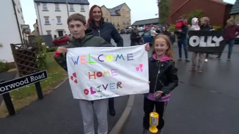 People holding banners in a street