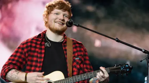 Getty Images Ed Sheeran performs at Glastonbury