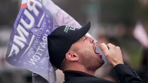 Getty Images Trump supporter at border