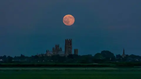 Andrew Sharpe Ely Cathedral under a blood moon