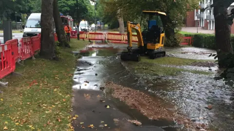 West Midlands Fire Service Flooded road