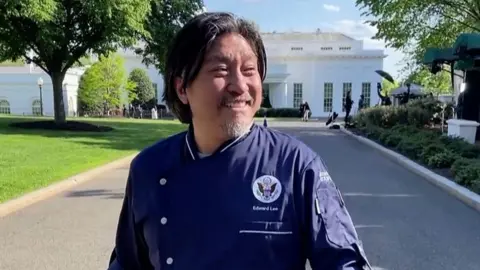 Chef Edward Lee on the White House grounds