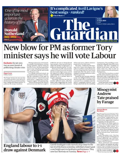  “New blow for PM as former Tory minister says he will vote Labour"