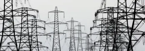 PA electricity pylons near Lydd, Kent,