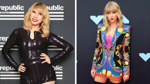 Getty Images Jade Jolie (left) and Taylor Swift at the MTV VMas