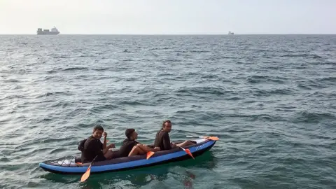 Getty Images Kayakers rescued in August 2018