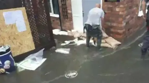 BBC The flooding on Sunday