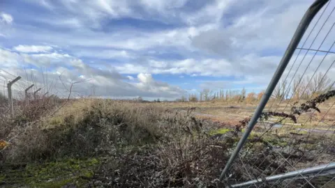 The derelict site of a former factory at North Star