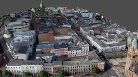 University of Bradford A screenshot of a new interactive 3d map of Derry