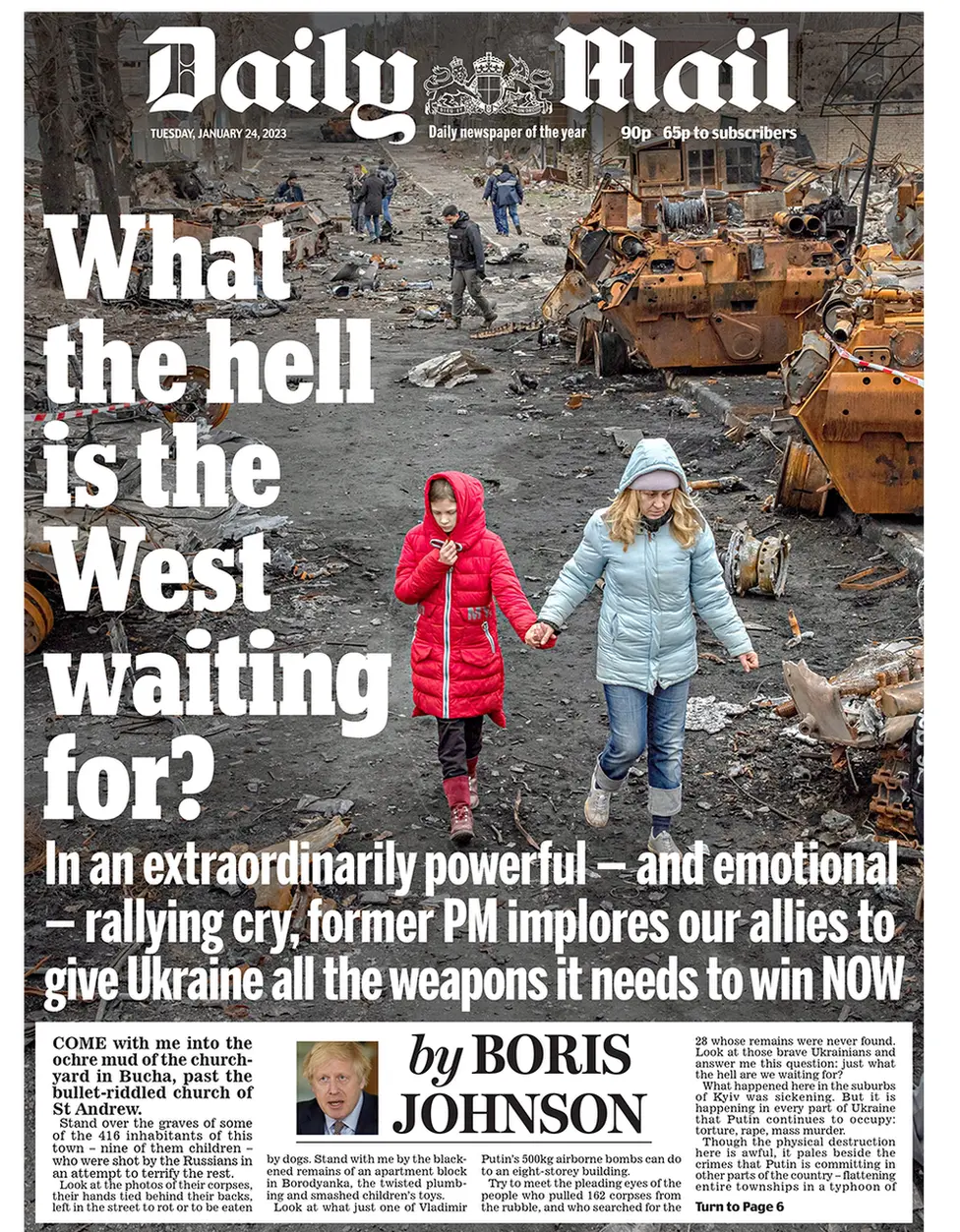 The front page of the Daily Mail.