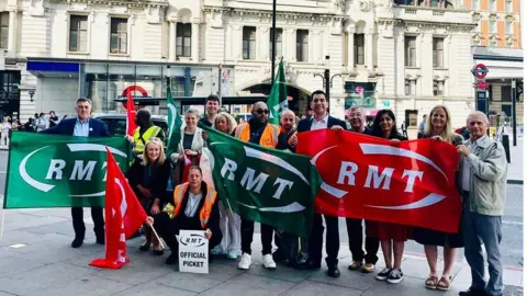 Beth Winter Labour MPs appear on picket line outside Victoria Station in central London