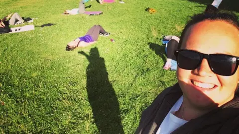 Francesca Ray Francesca with ladies exercising in the park