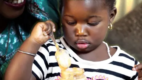 A child eating food