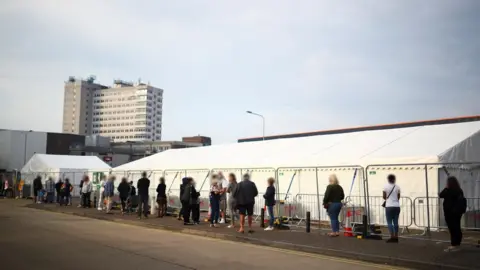 Reuters Queue at test centre