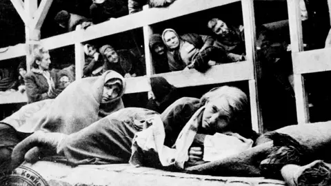 Alamy Women at Auschwitz shortly after liberation by Soviet forces, 1945