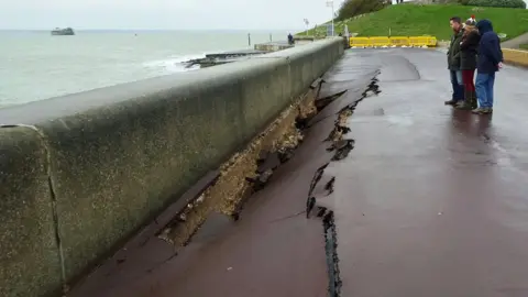 Jon Neil Collapsed sea defence wall at Southsea