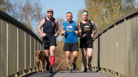 Joanna Hibbins Photography Mike Francis, Jon Hibbins and Rhys Richards on their run