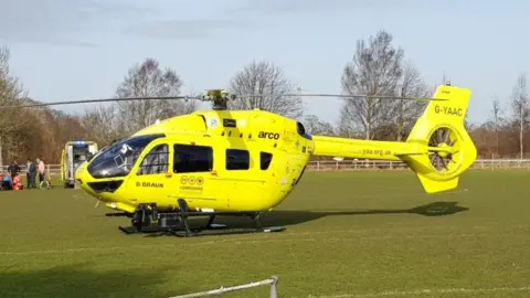 Jon James Air ambulance at the scene