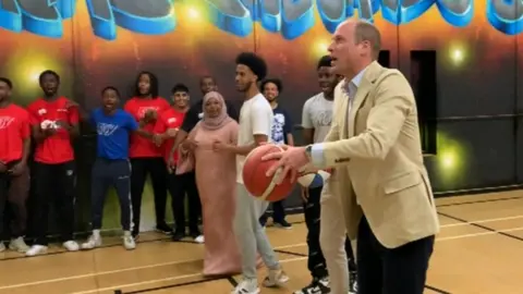 BBC The Prince of Wales during his visit to Sheffield