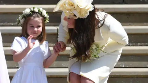 EPA Princess Charlotte with the Duchess of Cambridge after the wedding of Prince Harry and Meghan Markle